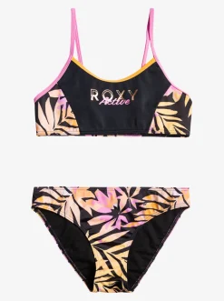 Roxy Swim*Active Joy - Bralette Bikiniset Voor Meisjes 6-16 Anthracite Zebra Jungle Girl