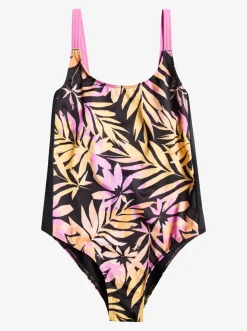 Roxy Swim*Active Joy - Eendelig Badpak Voor Meisjes 6-16 Anthracite Zebra Jungle Girl