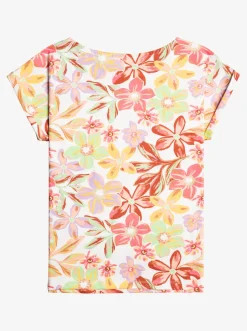 Roxy T-Shirts & Blouses*African Sunset - T-Shirt Voor Meisjes 4-16 Snow White Bayside Blooms