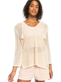 Roxy Truien & Cardigans*After Beach Break - Poncho Met Capuchon Voor Dames Tapioca