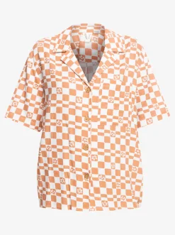 Roxy T-Shirts & Tops*Aloha Sunset Check - Overhemd Met Korte Mouwen Voor Dames Snow White Sol Power