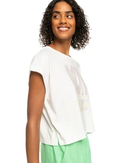 Roxy T-Shirts & Tops*Alone On The Beach - Boxy T-Shirt Voor Dames Snow White