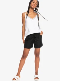 Roxy Shorts*Another Kiss - Linnen Short Voor Dames Anthracite