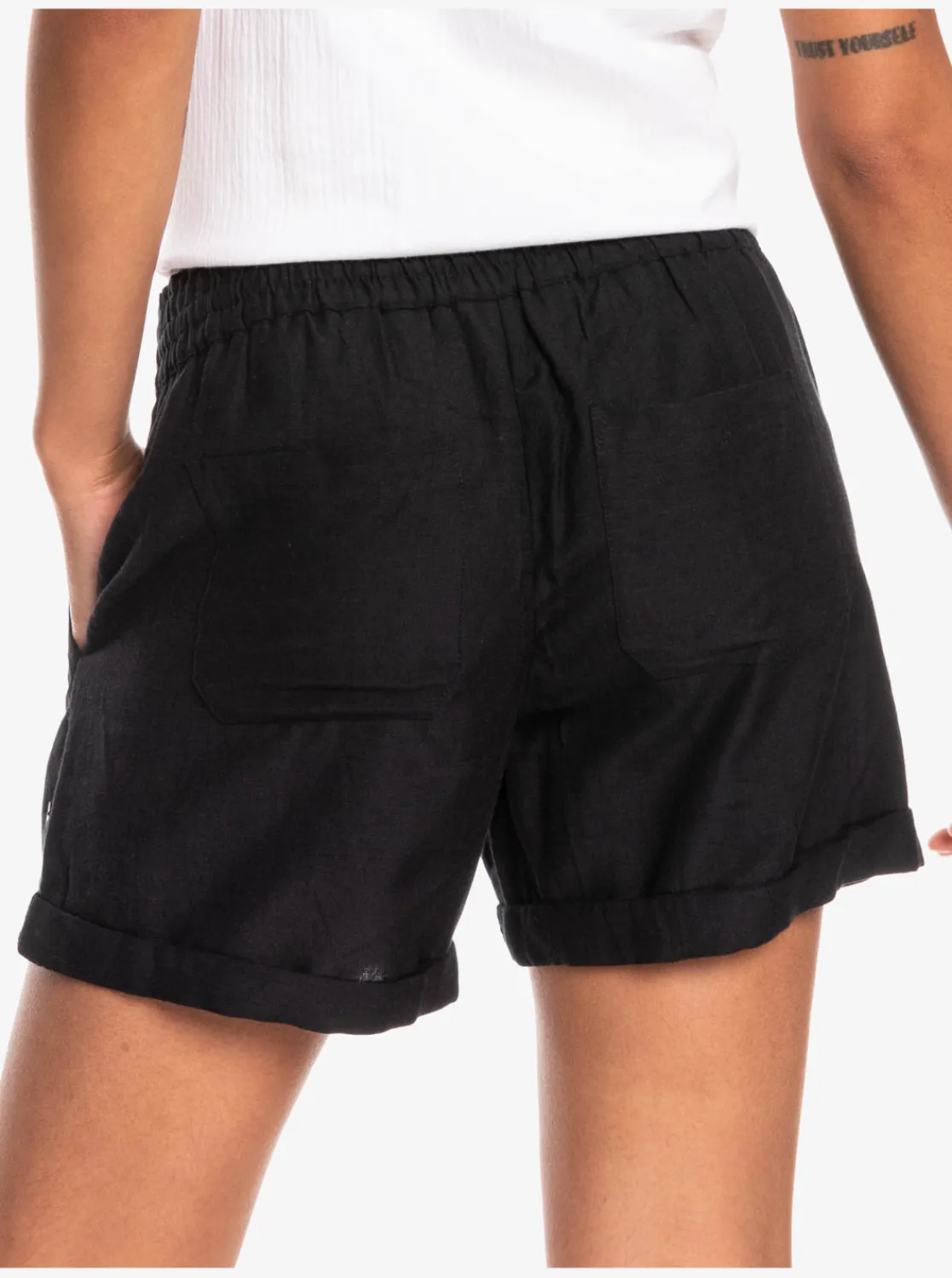 Roxy Shorts*Another Kiss - Linnen Short Voor Dames Anthracite