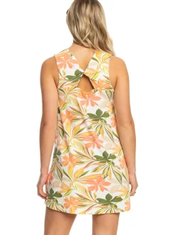Roxy Jurken*At The Sandbar - Jurk Met Hoge Halslijn Voor Dames Snow White Subtly Salty Multic