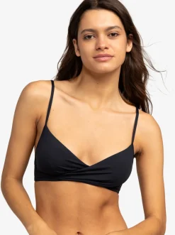Roxy Bikini Tops*Beach Classics - Gekruiste Bralette Bikinitop Voor Dames Anthracite
