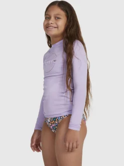 Roxy Surf*Beach Classics - Rash Vest Met Lange Mouwen En Upf 50 Voor Meisjes 6-16 Purple Rose