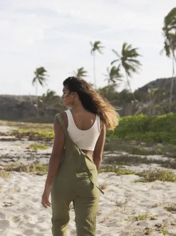Roxy Jurken*Beachside Love - Enkellange Jumpsuit Met Bandjes Voor Dames Loden Green