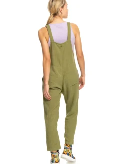 Roxy Jurken*Beachside Love - Enkellange Jumpsuit Met Bandjes Voor Dames Loden Green