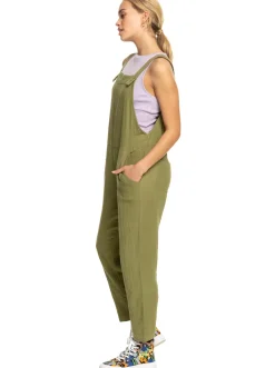 Roxy Jurken*Beachside Love - Enkellange Jumpsuit Met Bandjes Voor Dames Loden Green