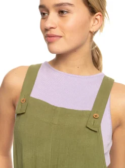 Roxy Jurken*Beachside Love - Enkellange Jumpsuit Met Bandjes Voor Dames Loden Green