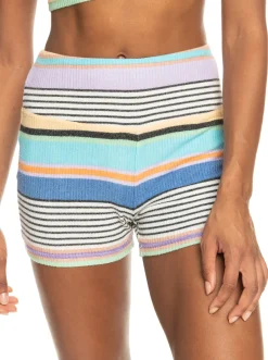 Roxy Shorts*Best Time Of Day - Aangename Ribgebreide Short Voor Dames Anthracite Good Vibration