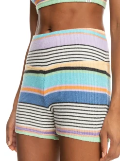 Roxy Shorts*Best Time Of Day - Aangename Ribgebreide Short Voor Dames Anthracite Good Vibration