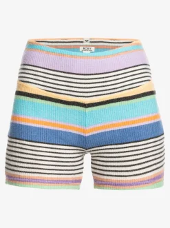 Roxy Shorts*Best Time Of Day - Aangename Ribgebreide Short Voor Dames Anthracite Good Vibration
