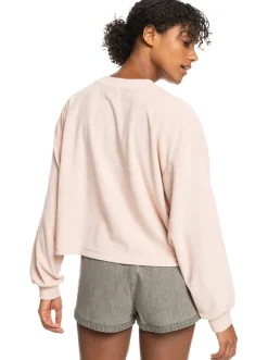 Roxy Sweatshirts & Hoodies*Better Not Wait - Sweater Van Badstof Voor Dames Peach Whip
