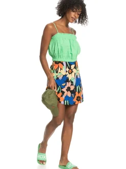 Roxy T-Shirts & Tops*Bikini Vibes - Korte Strappy Top Voor Dames Absinthe Green