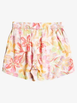 Roxy Rokken & Shorts*Blue Ocean Floor - Elastische Short Voor Meisjes 4-16 Snow White Bayside Blooms