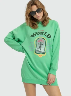 Roxy Truien & Cardigans*Breaking Waves - Sweater-Jurk Voor Dames Absinthe Green
