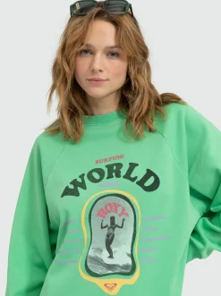 Roxy Truien & Cardigans*Breaking Waves - Sweater-Jurk Voor Dames Absinthe Green