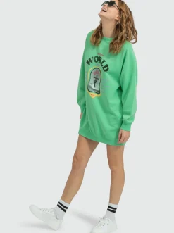 Roxy Truien & Cardigans*Breaking Waves - Sweater-Jurk Voor Dames Absinthe Green