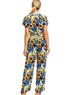 Roxy Jumpsuits & Playsuits*Breeze Of Sea - Enkellange Jumpsuit Voor Dames Anthracite Flower Jammin