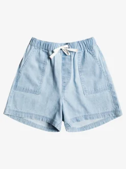 Roxy Rokken & Shorts*Call On Me - Lichte Denim Short Voor Meisjes 4-16 Light Blue
