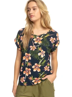 Roxy T-Shirts & Tops*Clear The Way - T-Shirt Voor Dames Mood Indigo Tropical Depht