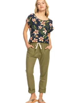 Roxy T-Shirts & Tops*Clear The Way - T-Shirt Voor Dames Mood Indigo Tropical Depht