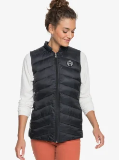 Roxy Jasjes & Jassen*Coast Road - Waterbestendige Lichte Opvouwbare Gevoerde Top Voor Dames Anthracite