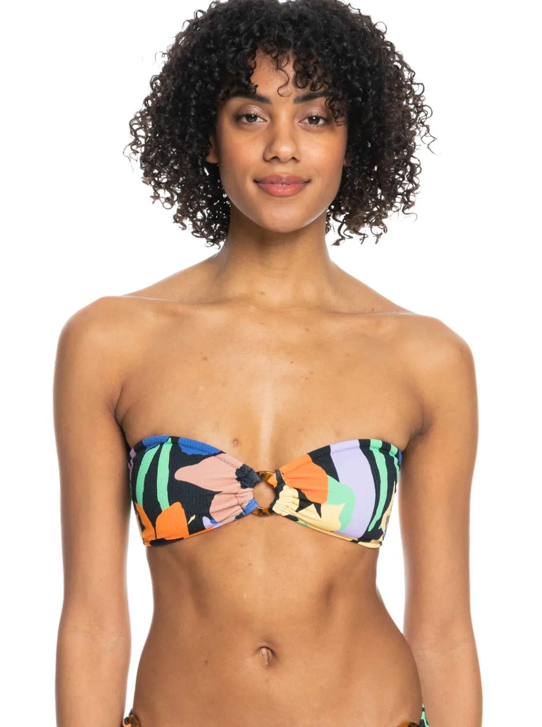 Roxy Bikini Tops*Color Jam - Bandeau Bikinitop Voor Dames Anthracite Flower Jammin