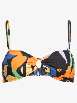 Roxy Bikini Tops*Color Jam - Bandeau Bikinitop Voor Dames Anthracite Flower Jammin