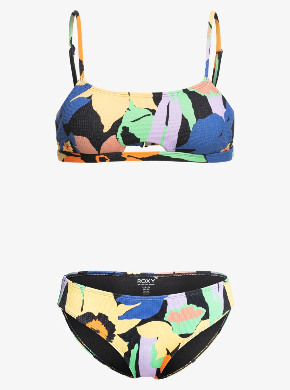 Roxy Bikini'S*Color Jam - Bralette Bikiniset Voor Dames Anthracite Flower Jammin