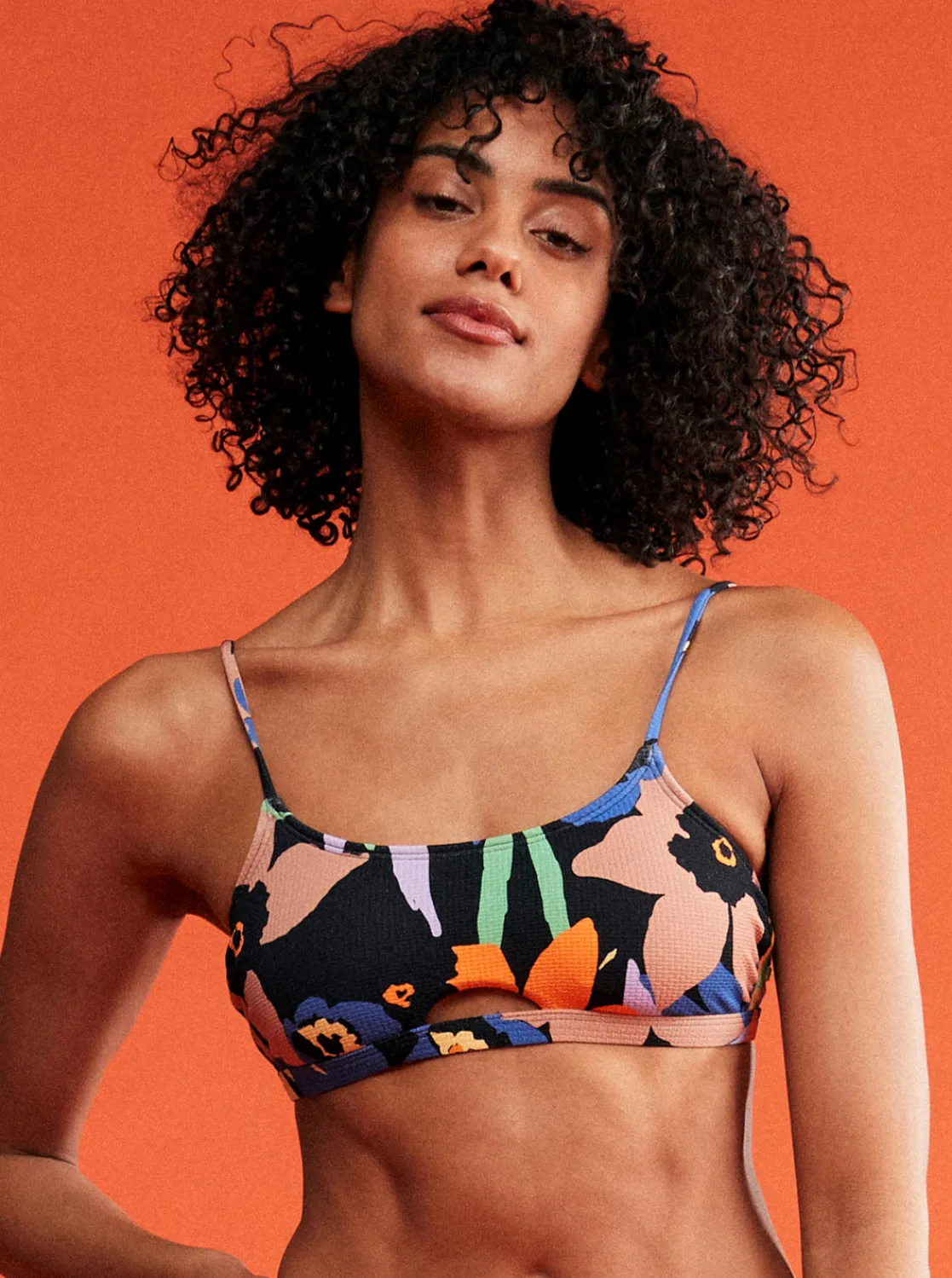 Roxy Bikini Tops*Color Jam - Bralette Bikinitop Voor Dames Anthracite Flower Jammin