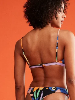 Roxy Bikini Tops*Color Jam - Bralette Bikinitop Voor Dames Anthracite Flower Jammin