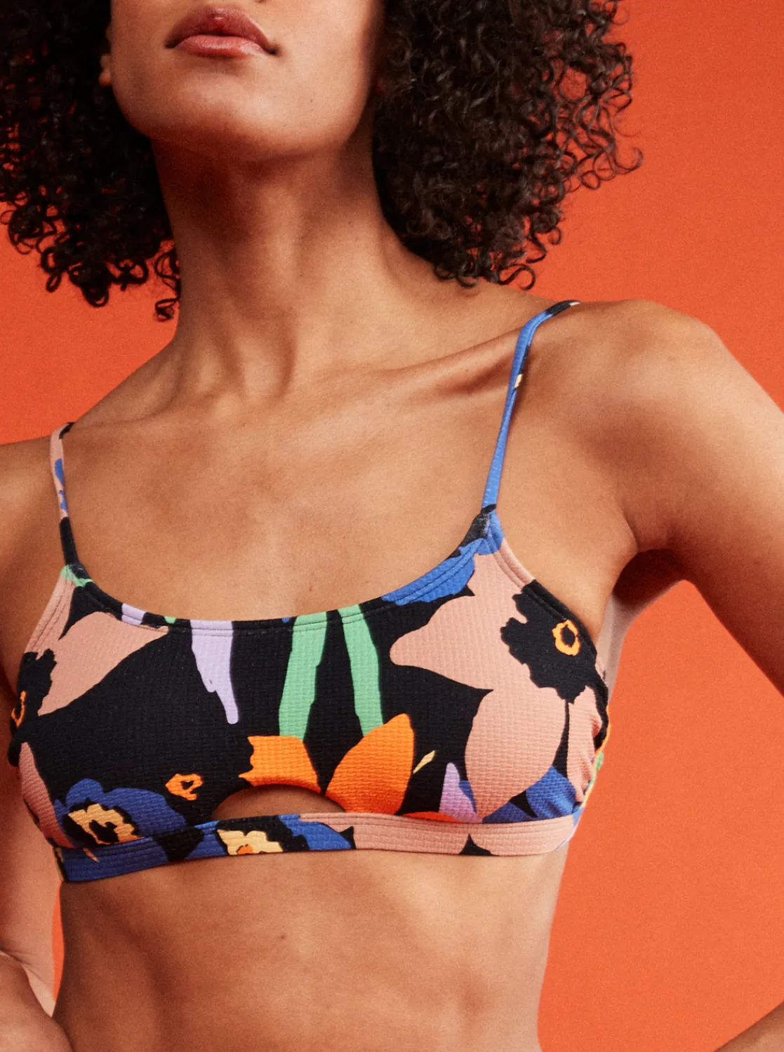 Roxy Bikini Tops*Color Jam - Bralette Bikinitop Voor Dames Anthracite Flower Jammin