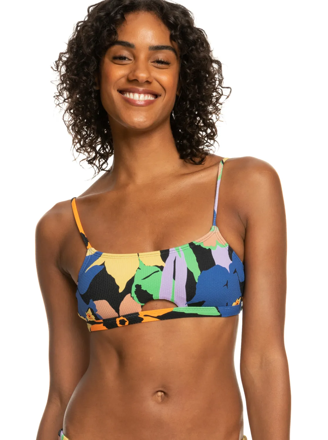 Roxy Bikini Tops*Color Jam - Bralette Bikinitop Voor Dames Anthracite Flower Jammin