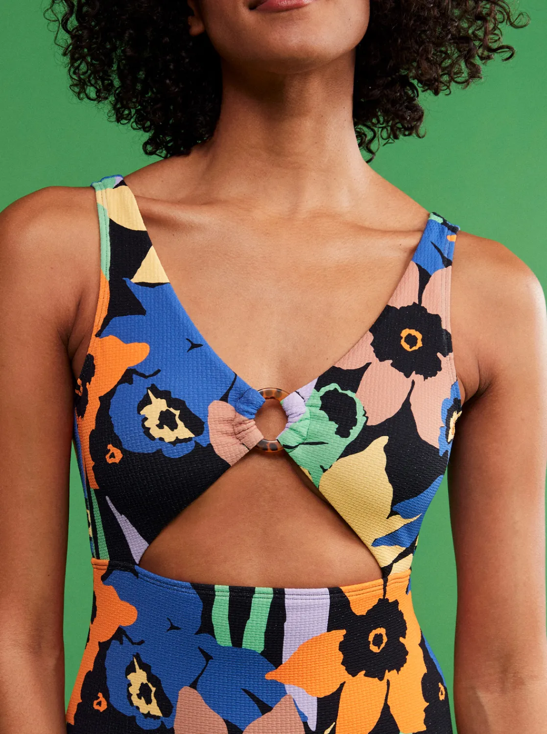 Roxy Monokini'S*Color Jam - Eendelig Badpak Voor Dames Anthracite Flower Jammin
