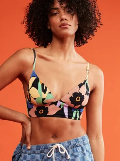 Roxy Bikini Tops*Color Jam - Tank Bikinitop Voor Dames Anthracite Flower Jammin