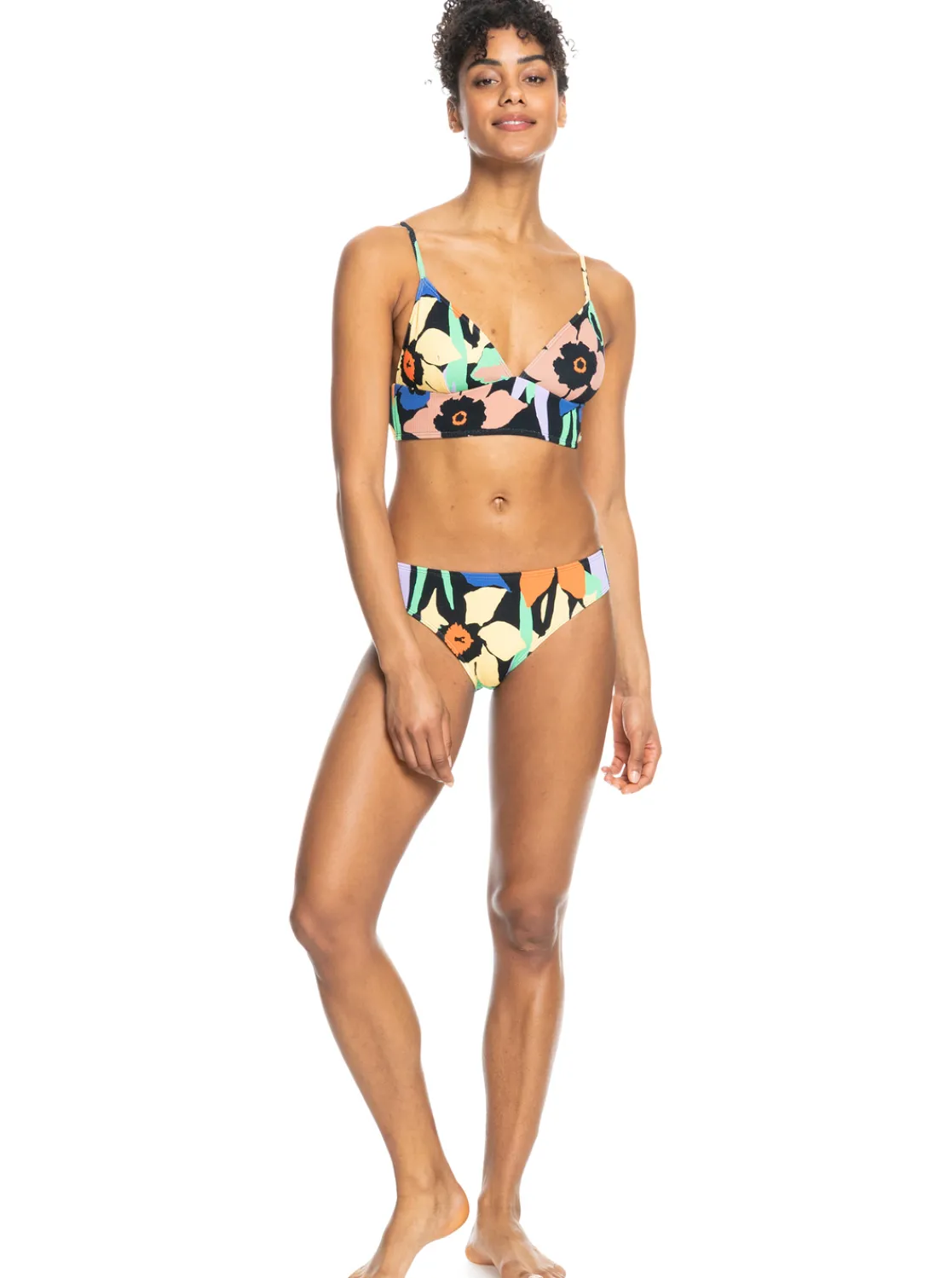 Roxy Bikini Tops*Color Jam - Tank Bikinitop Voor Dames Anthracite Flower Jammin