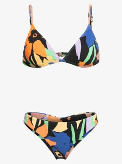 Roxy Bikini'S*Color Jam - Tiki Tri Bikiniset Voor Dames Anthracite Flower Jammin