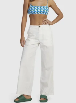 Roxy Broeken & Jeans*Comfy - Palazzobroek Voor Dames Blanc De Blanc