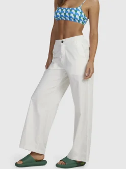 Roxy Broeken & Jeans*Comfy - Palazzobroek Voor Dames Blanc De Blanc