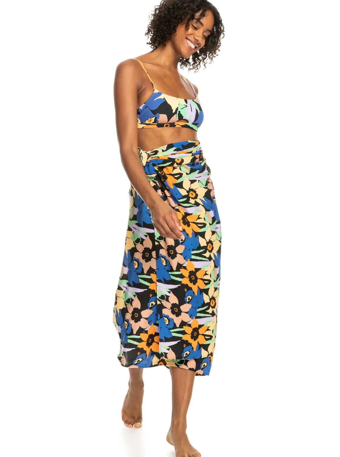 Roxy Badkleding*Cool And Lovely - Sarong Voor Dames Anthracite Flower Jammin