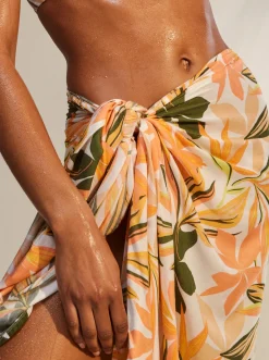 Roxy Badkleding*Cool And Lovely - Sarong Voor Dames Bright White Subtly Salty Mult