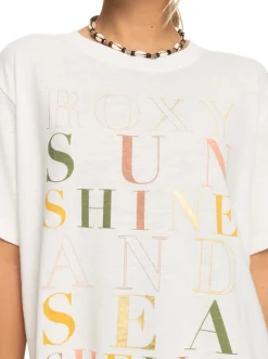 Roxy T-Shirts & Tops*Crystal Vision - Oversized Boyfriend T-Shirt Voor Dames Snow White/Multicolour