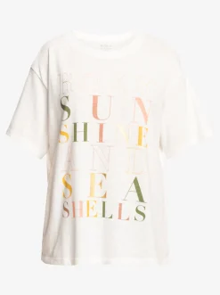 Roxy T-Shirts & Tops*Crystal Vision - Oversized Boyfriend T-Shirt Voor Dames Snow White/Multicolour