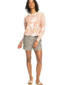 Roxy Sweatshirts & Hoodies*Current Mood - Ribgebreide Top Met Lange Mouw Voor Dames Cork Subtly Salty