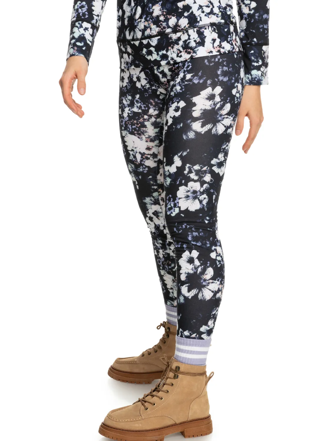 Roxy Thermo Layers*Daybreak 2022 - Base Layer Broek Voor Dames True Black Black Flowers