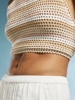 Roxy Truien & Cardigans*Daydreamer - Korte Gebreide Haltertop Voor Dames Tapioca Every Day Stripe
