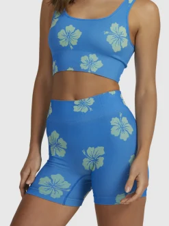 Roxy Shorts*Digi High Active - Wielrennersbroek Voor Dames Digi High Floral Y2K Lime